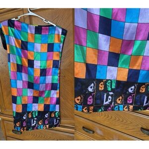 Colorful Checkered Dress, Size S Colorful Geometric Tunic Sleeveless Size S